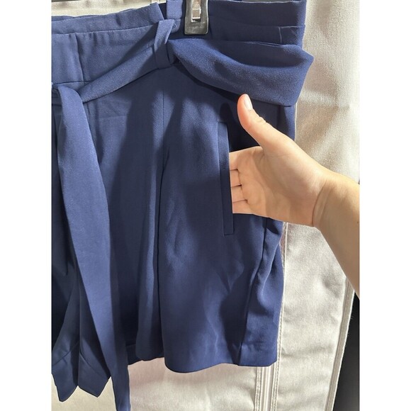 NWT Torrid Blue Paperbag Shorts Size 16 Summer Casual Tie Waist Pockets‎ Pleated - Picture 3 of 8